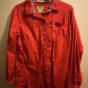Ariat Red Patterned Fitted Shirt
